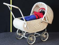 167    Vintage cane dolls pram
THIS ITEM is SOLD 
If wanting a similar item, note the image number and use "Contact Us" link     $275