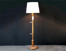 176    Wooden base standard lamp and shade    $130