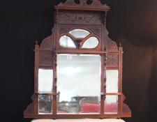 193    Victorian mirrored overmantle      $600