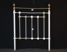 224    Reproduction white metal and brass single 910mm headboard         $80