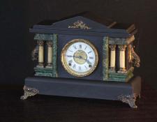 291    Wooden case pillar clock. Excellent working condition   $250