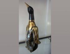 41    Gold and glass penguin decanter   $60